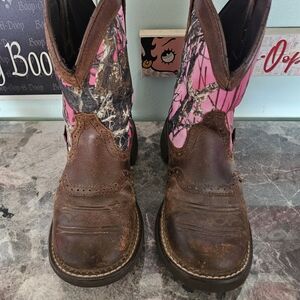 JUSTIN BOOTS Women's Brown and Pink Boots